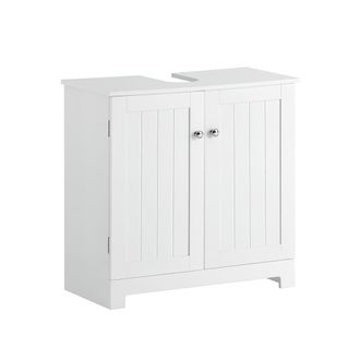 SoBuy Armario para de bajo del lavabo 2 estantes mdf blanco