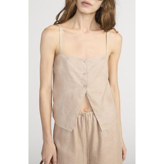 Frame Denim The Linen Button Camisole in Flax at Nordstrom, Size X-Small