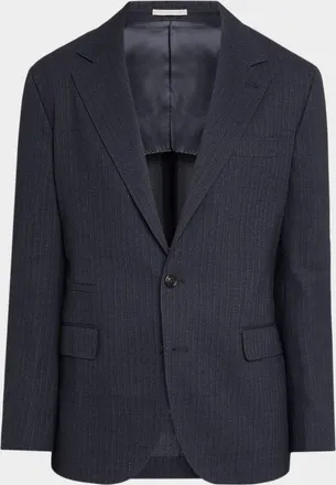 Brunello Cucinelli Men & apos;s Wool-Blend Single-Breasted Chevron Jacket