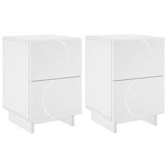 vidaXL Mesa De Noche 2 Uds. Blanco 33,5 X 34,5 X 50 Cm Vidaxl