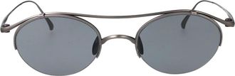 Giorgio Armani Ovale Zonnebril - Heren - Zonnebrillen - Grijs - 49 MM - Accessoires
