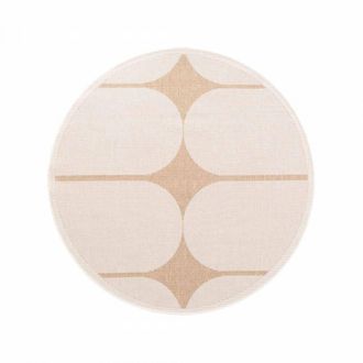 Un amour de tapis Alfombra de exterior 160 x 160 cm - redonda, patr&oacute;n geom&eacute;trico kilim