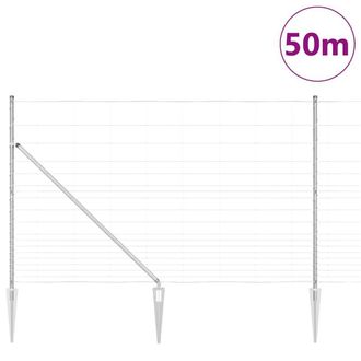 Berkfield Home Durable Field Fence 1.5x50 m Galvanised Steel in Silver