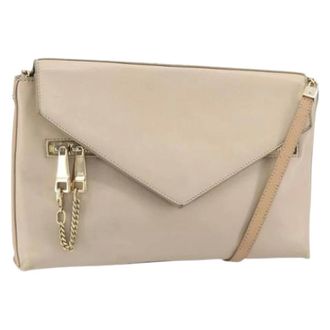 Chlo&eacute; Pre-owned Clutches, female, Beige, Size: ONE SIZE Pre-owned Leather Shoulder Bag