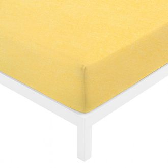 KASANOVA Lenzuolo con angoli matrimoniale giallo cotone