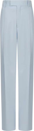 Bottega Veneta Zijde Viscose Straight-leg Broek - Dames - Straight fit broeken - Blauw - S - Broeken