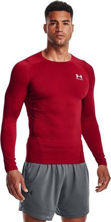 Under Armour Mens HeatGear Compression Long-Sleeve T-Shirt, White, XXL