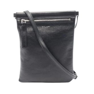 Saint Laurent Pre-owned Flat Pouch SID Leren Schoudertas - Heren - Pre-owned - Zwart - Maat: ONE Size Leer