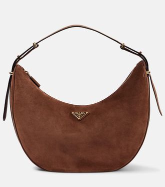 Prada Arque Large suede shoulder bag