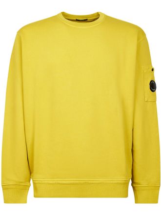 C.P. Company Cotton Diagonal Fleece Crewneck Sweatshirt with Lens Detail
