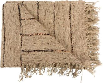 Bazar Bizar Manta de algod&oacute;n en beige y negro 130x170x3,5 cm