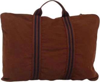 Herm&egrave;s Pre-owned Vintage Canvas Weekendtas - Dames - Vintage Weekendtas - Bruin - ONE Size - Vintage
