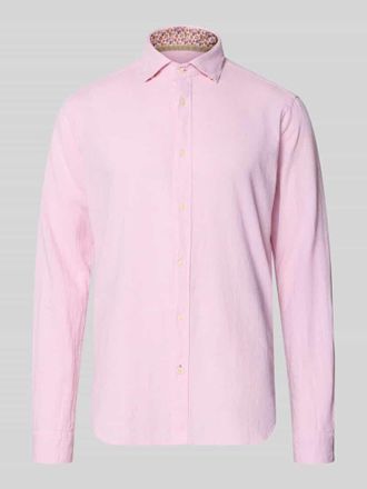 Fil Noir Regular Fit Business-Hemd aus Leinen-Baumwoll-Mix Modell ROMA in Rosa, Gr&ouml;&szlig;e 38