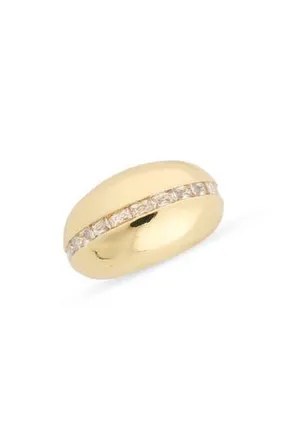 Covet Baguette Crystal Dome Ring in Gold at Nordstrom Rack, Size 8