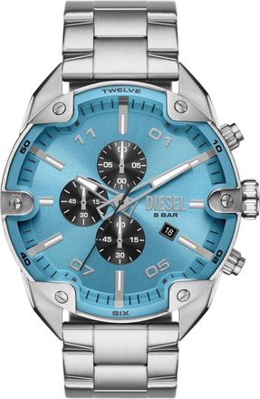 Diesel Spiked Blue Chronograph Bracelet Watch, 49mm in Silver at Nordstrom