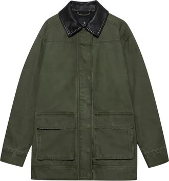 Anine Bing contrast-collar jacket - Green