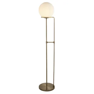 Searchlight Searchlight - Piantana Contemporaneo Sfera Acciaio Ottone Vetro Bianco 1 Luce E27