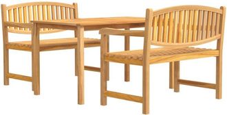 vidaXL 3 Piece Garden Dining Set Solid Wood Teak vidaXL