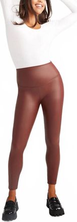 Yummie Tummie Faux Leather Shaping Legging In Java