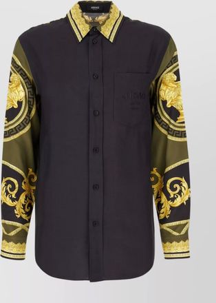 Versace shirt baroque print chest pocket