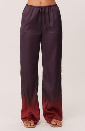 SNDYS Amaya Satin Pants in Plum Ombre at Nordstrom, Size X-Large
