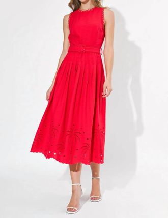 Adelyn Rae Neve Embroidered Midi Dress