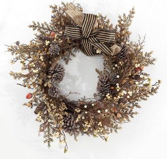 Safavieh Faux 31 Inch Berry & Pine Cone Wreath W/ Bow