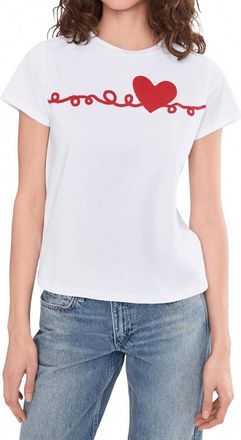 Elliott Lauren Heart Embroidered Tee In White