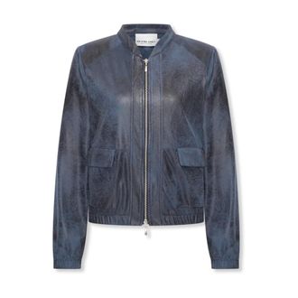 Hart by Helena Hart Bomba Biker Leatherlook Jack in Jeans - Dames - Bomber jackets - Blauw - XS - Leer - Jassen