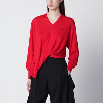 Loewe Red merino wool draped top
