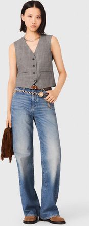 Maje Checked Tailored Jacket - Grey - Maje