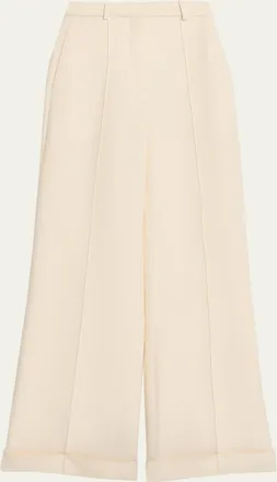 Adam Lippes High-Rise Cuffed Wide-Leg Trousers