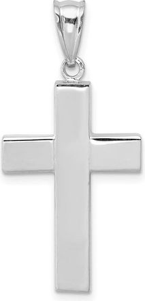 Diamond2Deal 14k White Gold Polished Hollow Cross Pendant