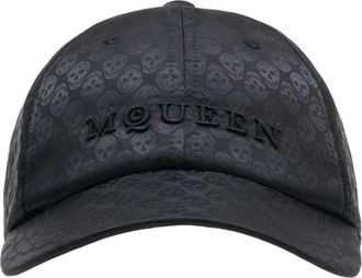 Alexander McQueen Skull Repeat Baseball Cap - Heren - Petten - Zwart - S - Katoen - Accessoires
