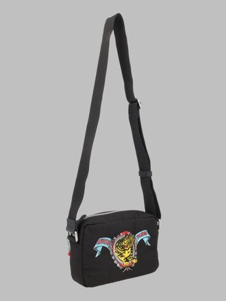 Kenzo Mens Shoulder Bag Jumping Tiger Black Polyester