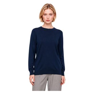 Kocca Truien & Vesten, Dames, Blauw, L, Wol, Trui met ronde hals en lange mouwen en een relaxte pasvorm