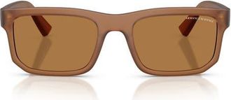 A|X Armani Exchange 56mm Square Sunglasses in Matte Frosted Brown /Bronze at Nordstrom
