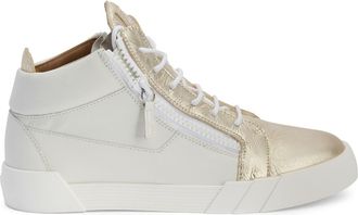 Giuseppe Zanotti high-top leather zip-up sneakers - men - Fabric/Leather/Rubber - 46 - White