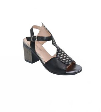 Eric Michael Womens Madrid Woven Sandal In Black/silver