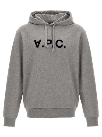 A.P.C. Grey Long Sleeves Logo Hoodie
