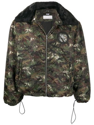 Random Identities camouflage-print hooded jacket - unisex - Polyamide/Polyester/Polyester - S - Green