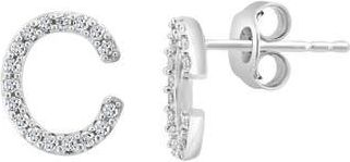 Effy Sterling Silver Diamond C Initial Stud Earrings at Nordstrom Rack