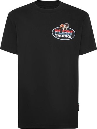Philipp Plein T-shirt met ronde hals Trucks Bulldog - Heren - T-shirts - Zwart - M - Katoen - Tops