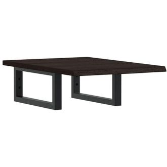 vidaXL Vidaxl - Estante De Lavabo De Pared De Acero Y Madera Maciza De Roble