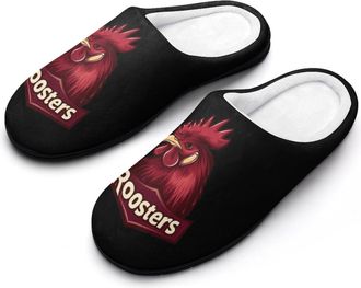 Generic Chicken Rooster Cotton Womens Slip-on Slippers Winter Warm House Shoes with Rubber Sole for Home Office Hotel