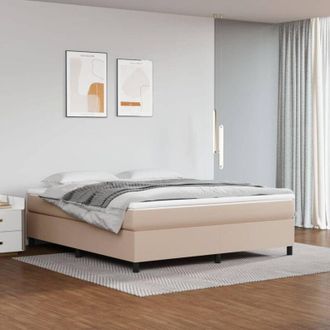 vidaXL Vidaxl - Estructura Cama Sin Colch&oacute;n Cuero Sint&eacute;tico Capuchino 160x200cm