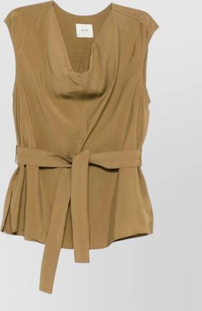 Alysi draped sleeveless blouse