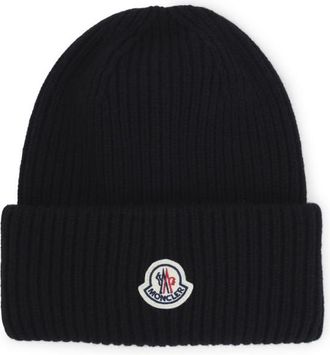 Moncler Black Logo Beanies Cap