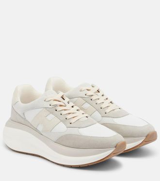 Hogan H696 suede and leather platform sneakers