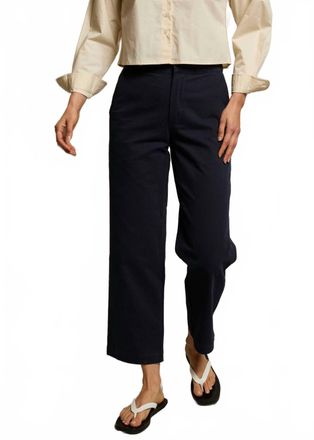 perfectwhitetee Pia Twill Pants In Navy